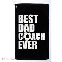 Best Dad Coach Ever Soccer Father Daddy Papa Soccer Coach Golf Towel thumb 0