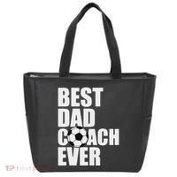 Best Dad Coach Ever Soccer Father Daddy Papa Soccer Coach Tote Bag thumb 0