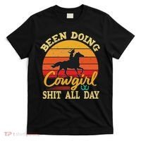Been Doing Cowboy Shit All Day Retro Vintage Funny Cowgirl T-Shirt thumb 0