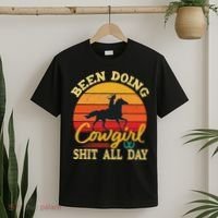 Been Doing Cowboy Shit All Day Retro Vintage Funny Cowgirl T-Shirt thumb 2