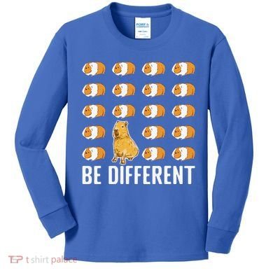 Be Different Capybaras Funny Rodent Capybara Kids Long Sleeve Shirt