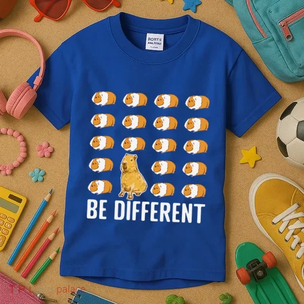 Be Different Capybaras Funny Rodent Capybara Kids T-Shirt