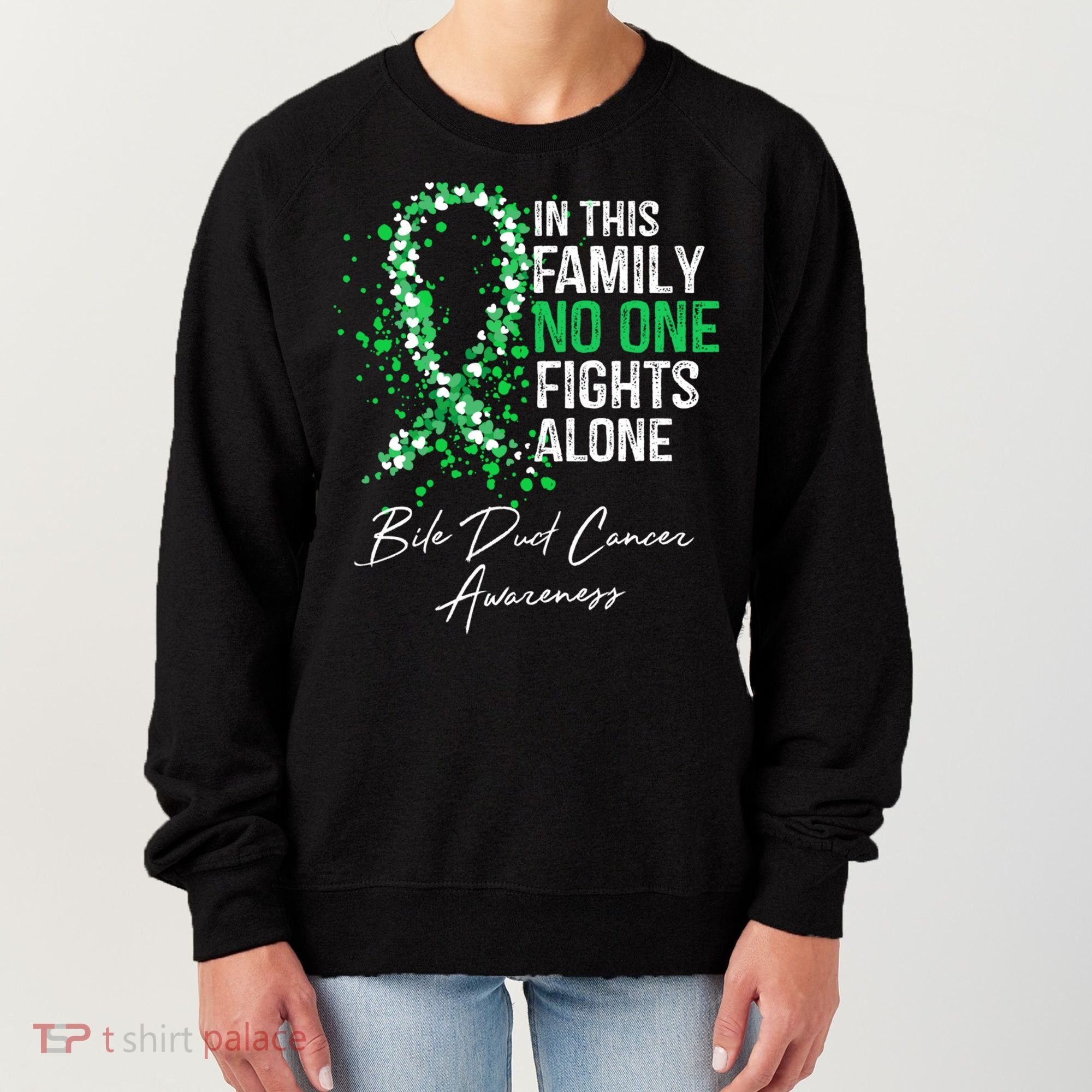 Bile Duct Cancer Awareness This Family No One Fights Alone Gift Women's Sweatshirt