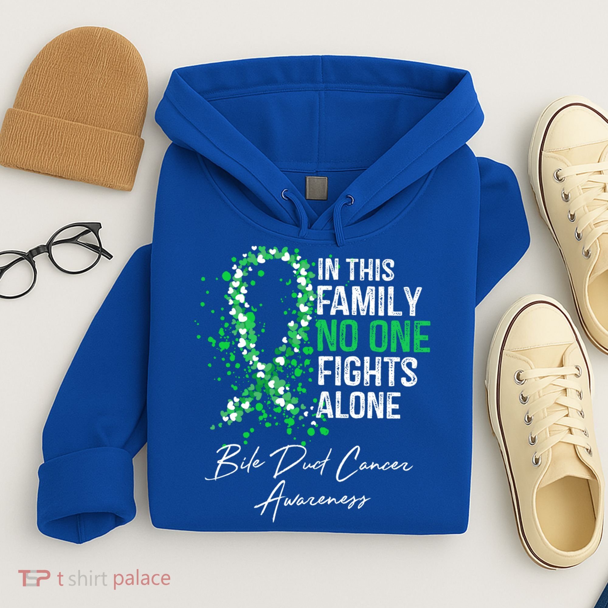 Bile Duct Cancer Awareness This Family No One Fights Alone Gift Hoodie