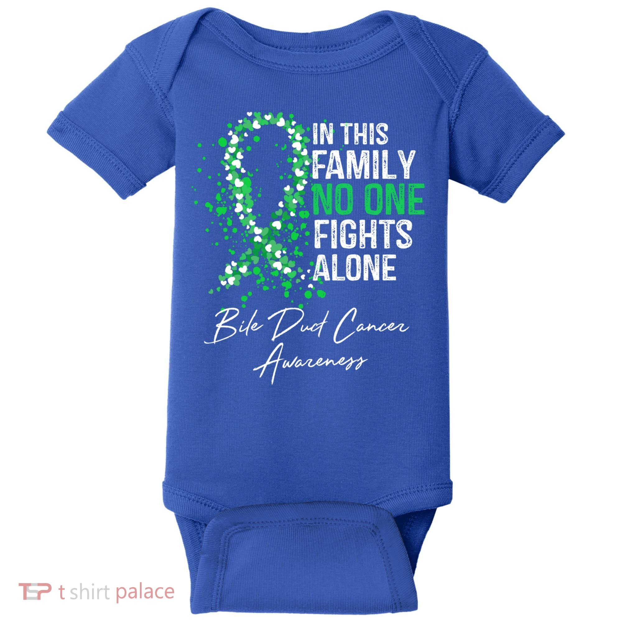 Bile Duct Cancer Awareness This Family No One Fights Alone Gift Baby Bodysuit
