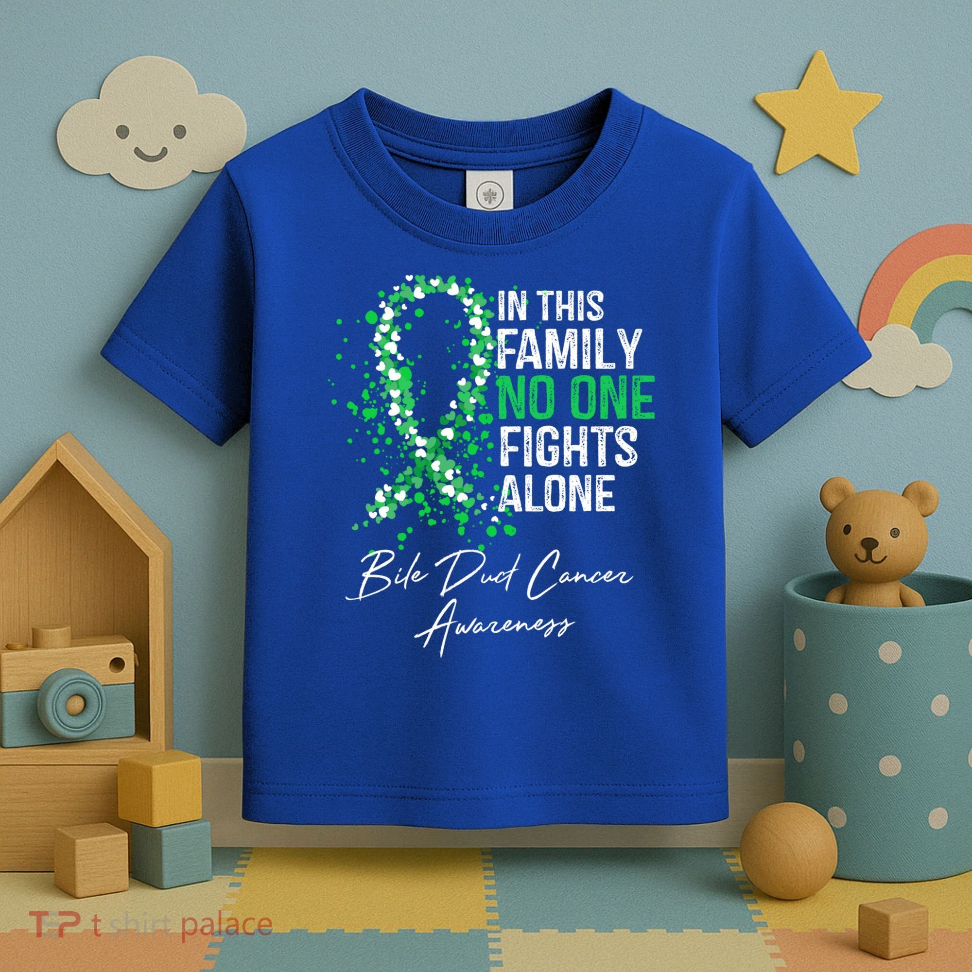 Bile Duct Cancer Awareness This Family No One Fights Alone Gift Toddler T-Shirt