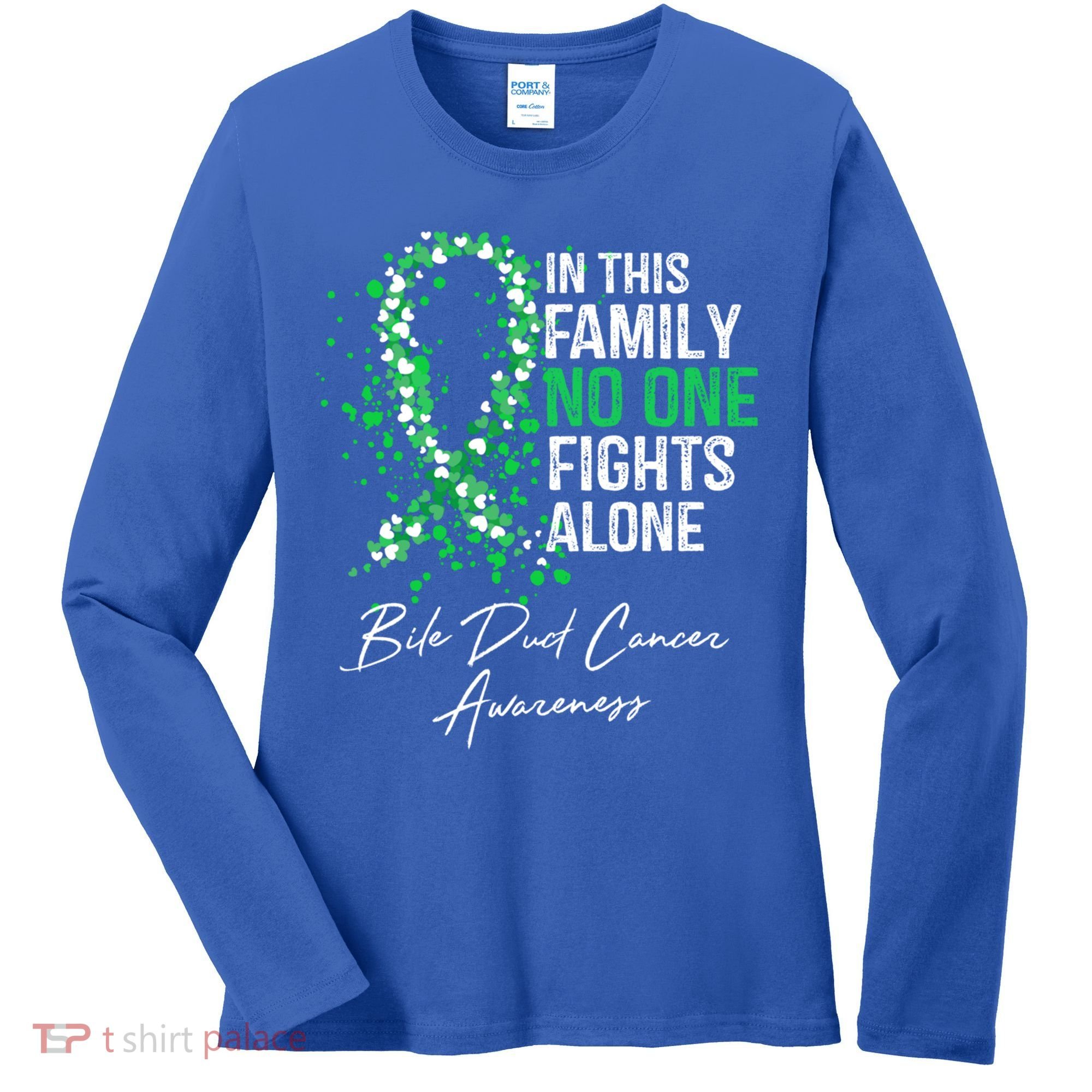 Bile Duct Cancer Awareness This Family No One Fights Alone Gift Women's Long Sleeve Shirt