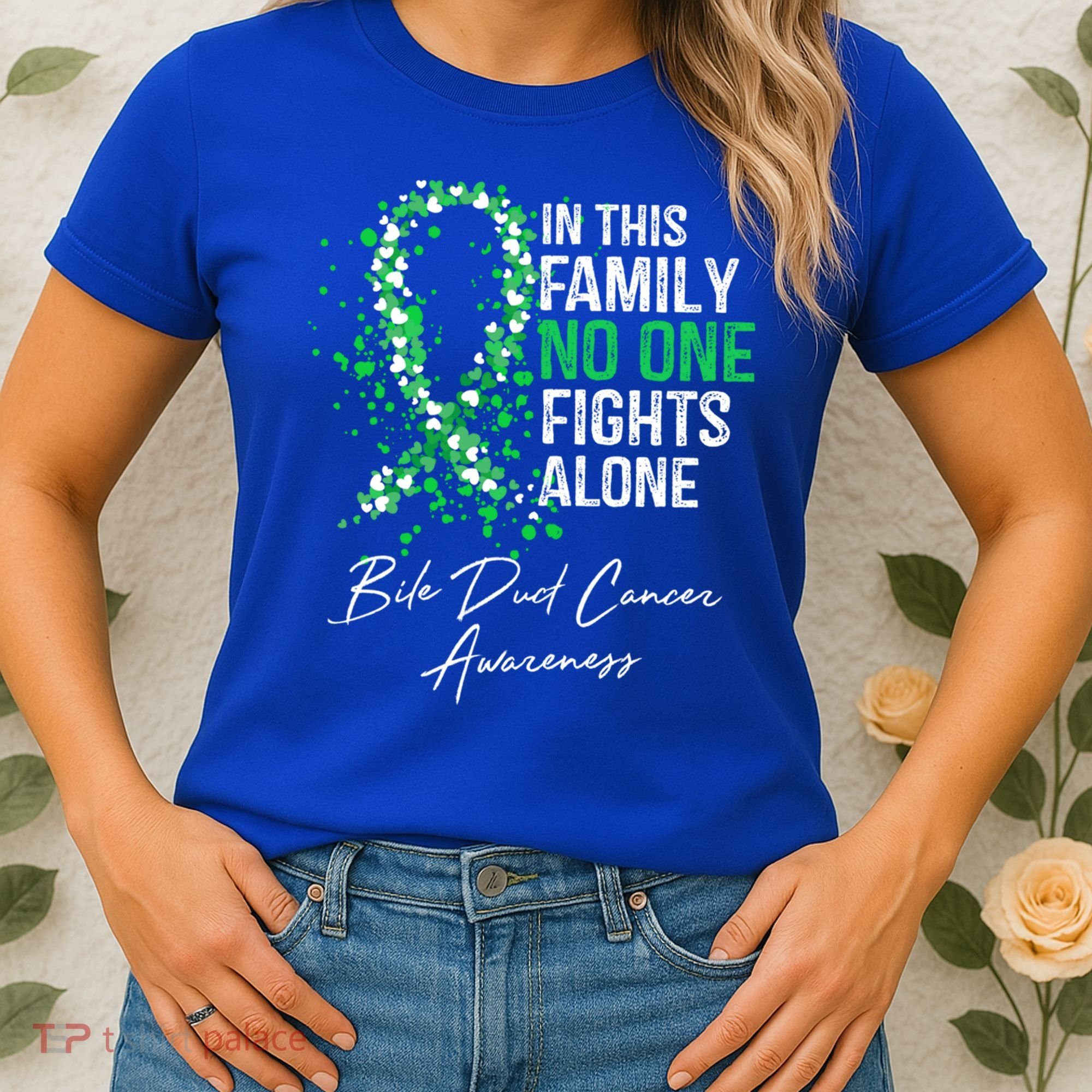 Bile Duct Cancer Awareness This Family No One Fights Alone Gift Women's T-Shirt