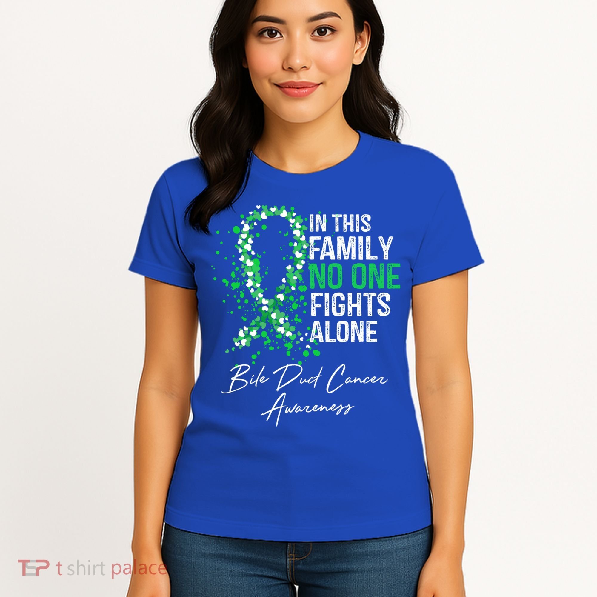 Bile Duct Cancer Awareness This Family No One Fights Alone Gift Women's T-Shirt