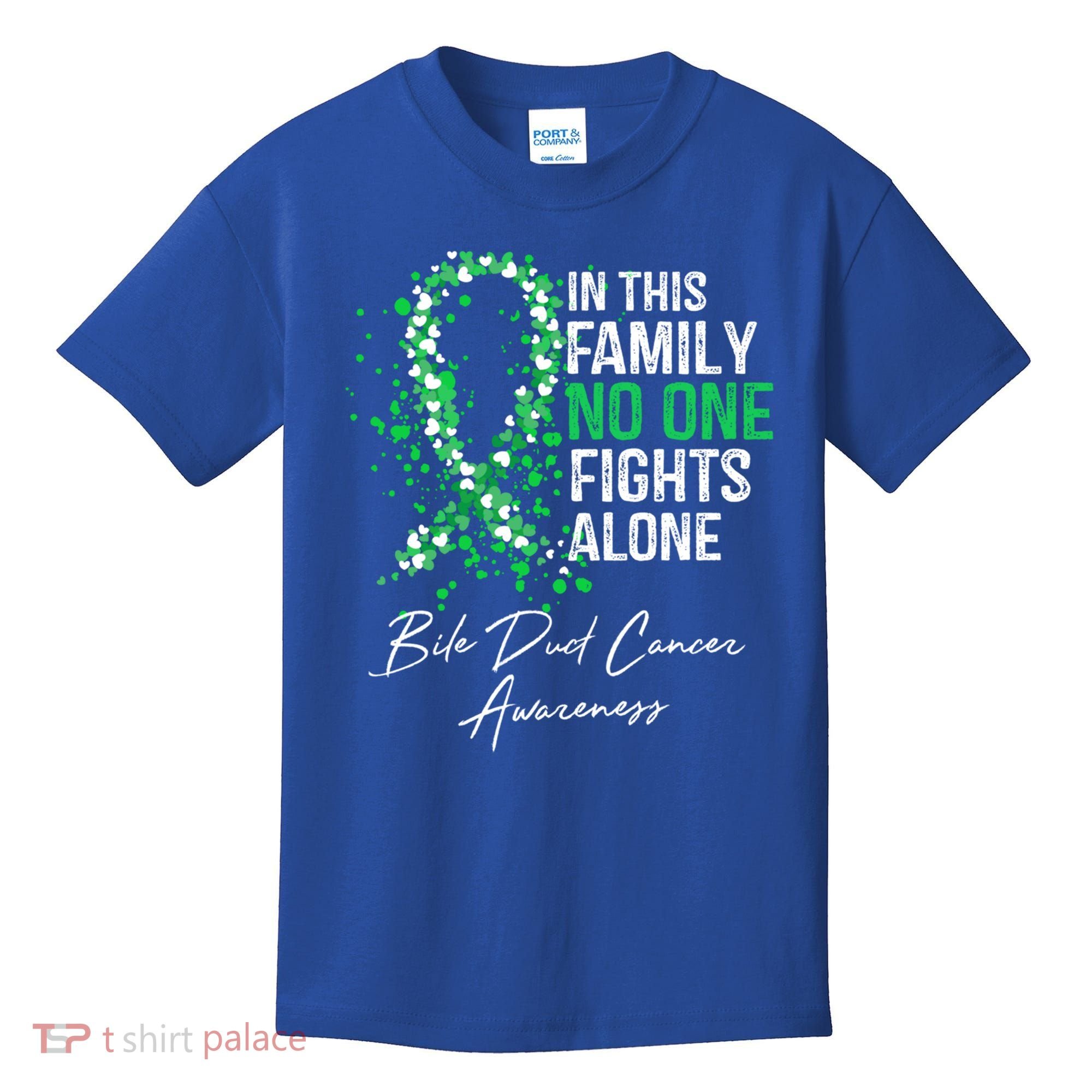 Bile Duct Cancer Awareness This Family No One Fights Alone Gift Kids T-Shirt
