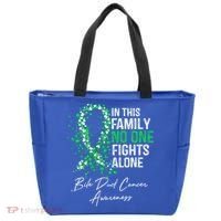 Bile Duct Cancer Awareness This Family No One Fights Alone Gift Tote Bag thumb 0