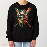 Baseball Drip Camo Baseball Bats Sports Cool Game Day Women's Sweatshirt thumb 0