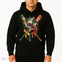 Baseball Drip Camo Baseball Bats Sports Cool Game Day Hoodie thumb 2