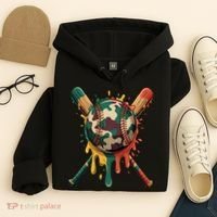 Baseball Drip Camo Baseball Bats Sports Cool Game Day Hoodie thumb 4