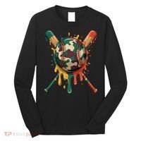 Baseball Drip Camo Baseball Bats Sports Cool Game Day Long Sleeve Shirt thumb 0