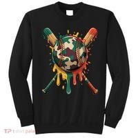 Baseball Drip Camo Baseball Bats Sports Cool Game Day Sweatshirt thumb 0