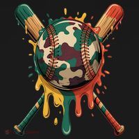 Baseball Drip Camo Baseball Bats Sports Cool Game Day Sweatshirt thumb 3