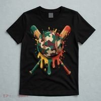 Baseball Drip Camo Baseball Bats Sports Cool Game Day T-Shirt thumb 5
