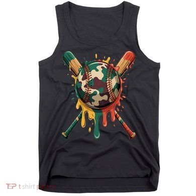 Baseball Drip Camo Baseball Bats Sports Cool Game Day Tank Top