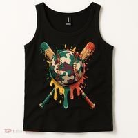 Baseball Drip Camo Baseball Bats Sports Cool Game Day Tank Top thumb 2