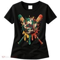 Baseball Drip Camo Baseball Bats Sports Cool Game Day Women's T-Shirt thumb 0