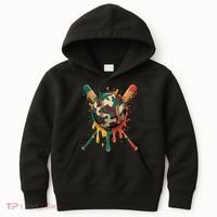 Baseball Drip Camo Baseball Bats Sports Cool Game Day Kids Hoodie thumb 0