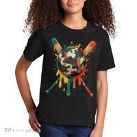 Baseball Drip Camo Baseball Bats Sports Cool Game Day Kids T-Shirt thumb 2