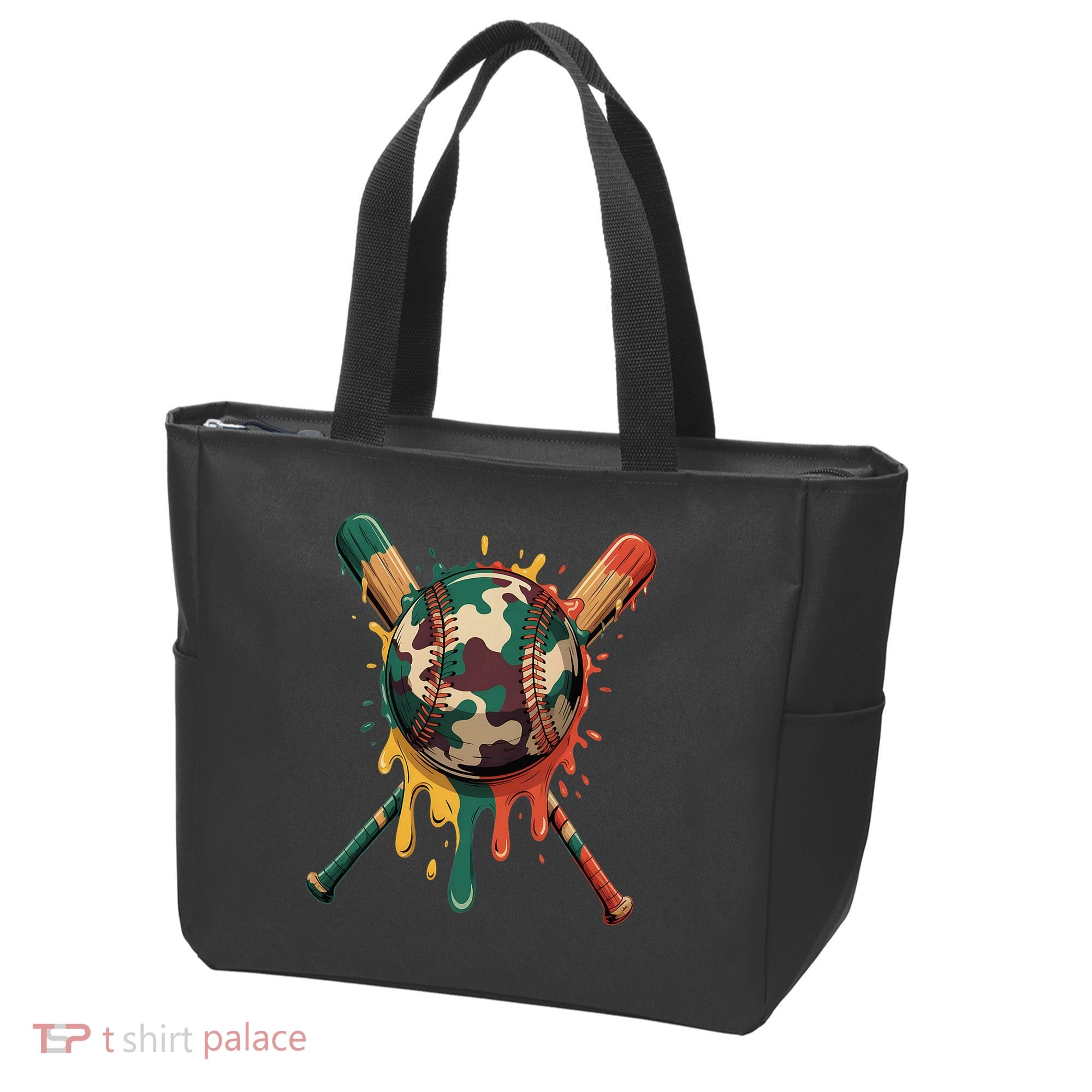 Baseball Drip Camo Baseball Bats Sports Cool Game Day Tote Bag