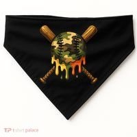 Baseball Drip Camo Baseball Ice Cream Dripping Game Day USA-Made Doggie Bandana thumb 0