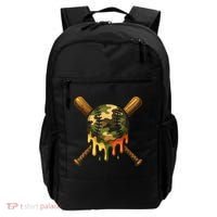 Baseball Drip Camo Baseball Ice Cream Dripping Game Day Backpack thumb 0