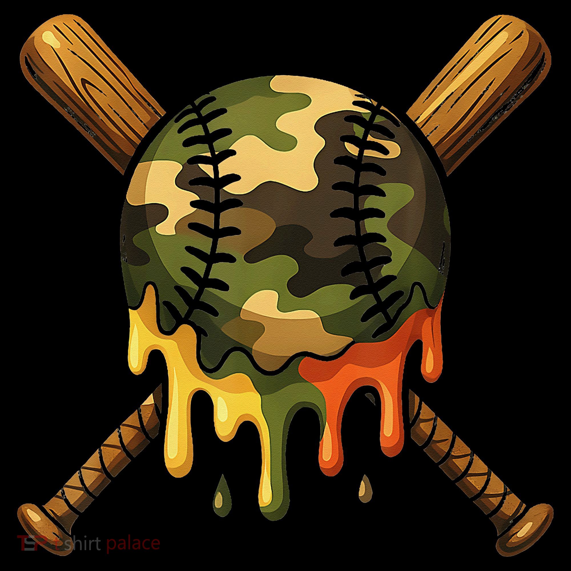 Baseball Drip Camo Baseball Ice Cream Dripping Game Day Coffee Mug