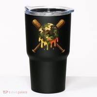 Baseball Drip Camo Baseball Ice Cream Dripping Game Day Tumbler thumb 0