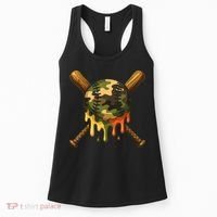 Baseball Drip Camo Baseball Ice Cream Dripping Game Day Women's Tank Top thumb 0