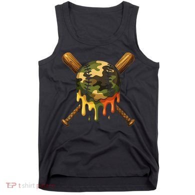 Baseball Drip Camo Baseball Ice Cream Dripping Game Day Tank Top