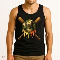 Baseball Drip Camo Baseball Ice Cream Dripping Game Day Tank Top thumb 3