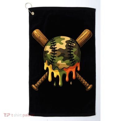 Baseball Drip Camo Baseball Ice Cream Dripping Game Day Golf Towel
