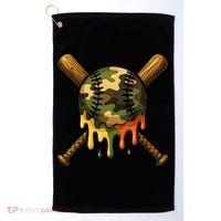 Baseball Drip Camo Baseball Ice Cream Dripping Game Day Golf Towel thumb 0