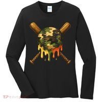 Baseball Drip Camo Baseball Ice Cream Dripping Game Day Women's Long Sleeve Shirt thumb 0