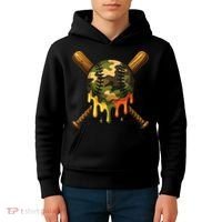 Baseball Drip Camo Baseball Ice Cream Dripping Game Day Kids Hoodie thumb 4