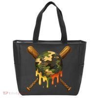 Baseball Drip Camo Baseball Ice Cream Dripping Game Day Tote Bag thumb 0