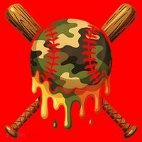 Baseball Drip Camo Baseball Ice Cream Dripping Game Day Santa Hat thumb 1