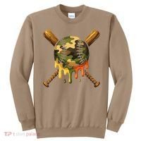 Baseball Drip Camo Baseball Ice Cream Dripping Game Day Sweatshirt thumb 0