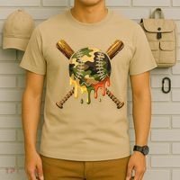 Baseball Drip Camo Baseball Ice Cream Dripping Game Day T-Shirt thumb 6