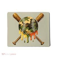 Baseball Drip Camo Baseball Ice Cream Dripping Game Day Mousepad thumb 0