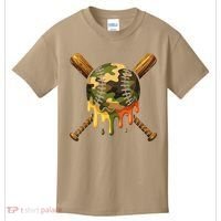 Baseball Drip Camo Baseball Ice Cream Dripping Game Day Kids T-Shirt thumb 0