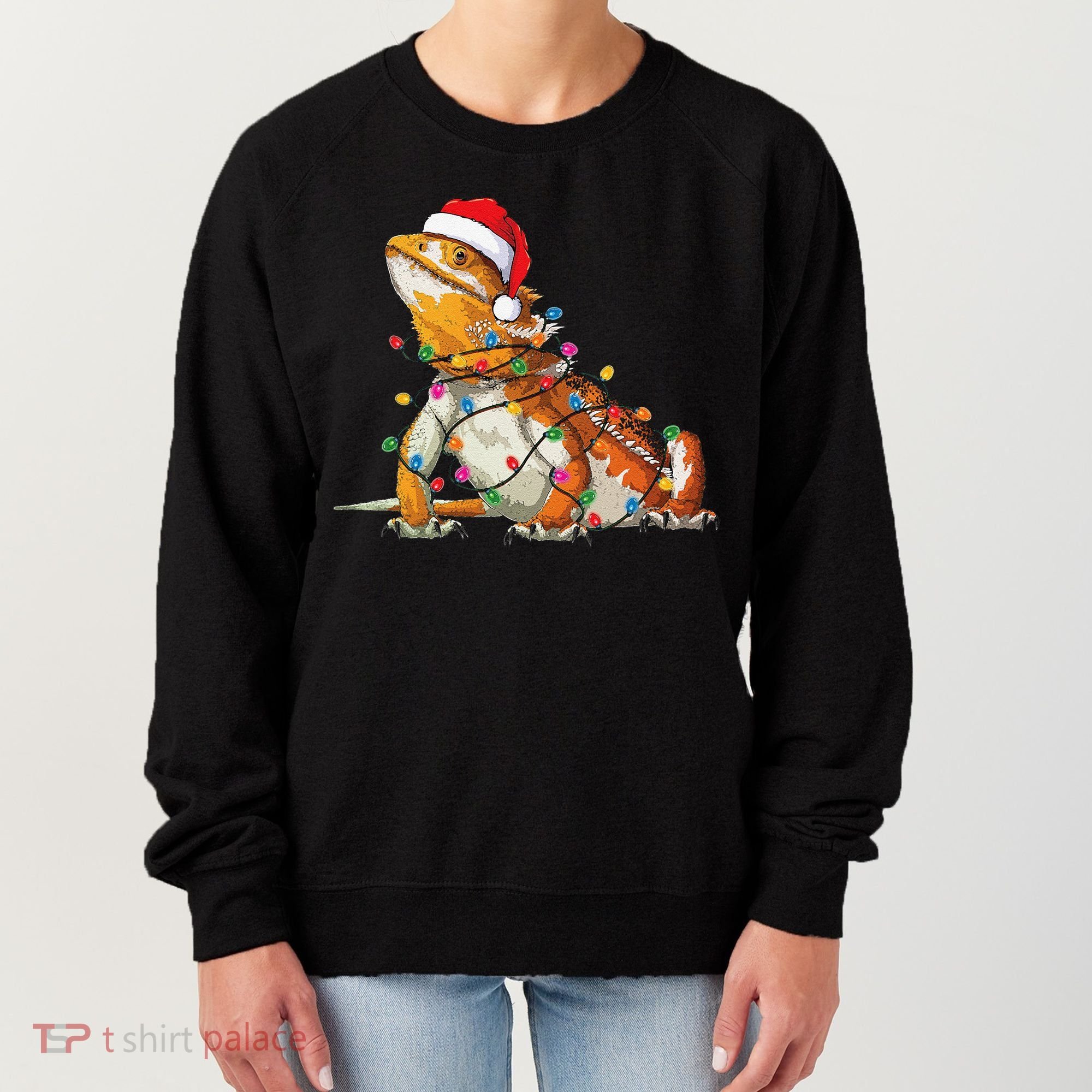 Bearded Dragon Christmas Lights Bearded Dragon Lover Xmas Women's Sweatshirt