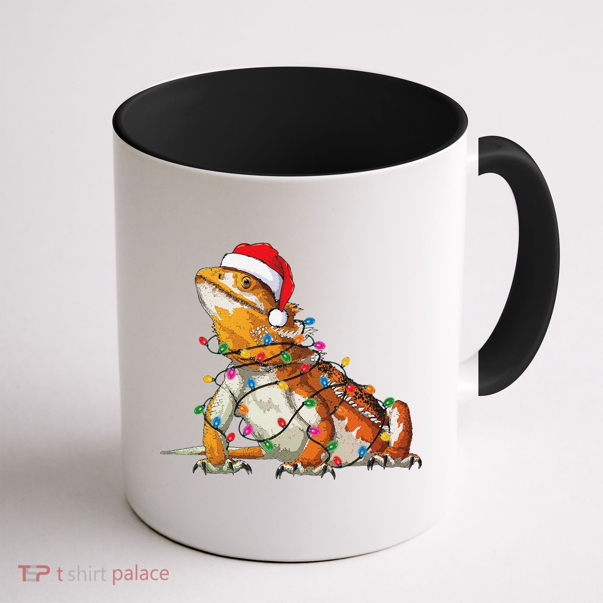 Bearded Dragon Christmas Lights Bearded Dragon Lover Xmas Coffee Mug