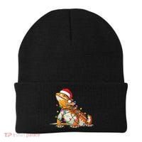 Bearded Dragon Christmas Lights Bearded Dragon Lover Xmas Beanie thumb 0