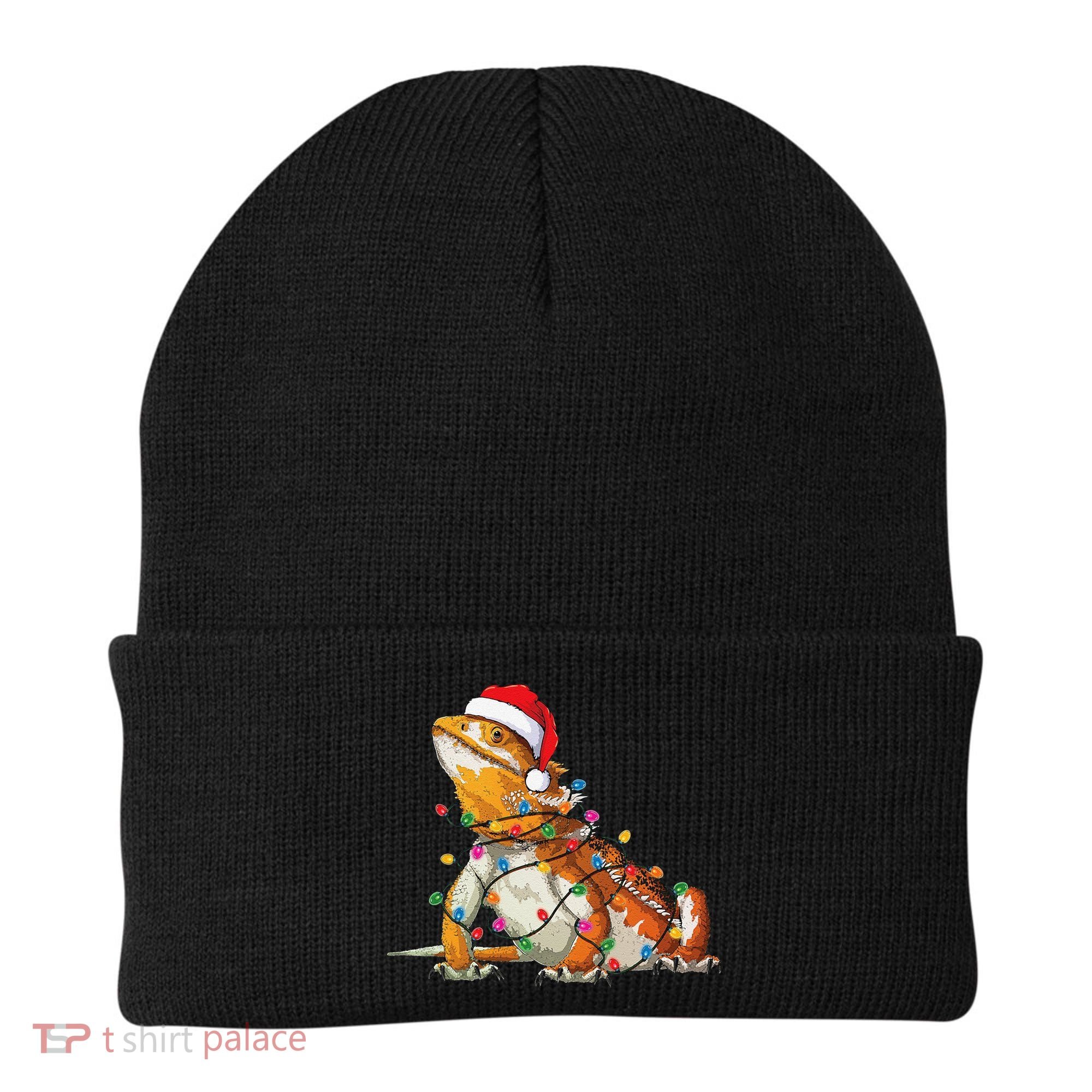 Bearded Dragon Christmas Lights Bearded Dragon Lover Xmas Beanie