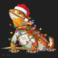 Bearded Dragon Christmas Lights Bearded Dragon Lover Xmas Beanie thumb 2